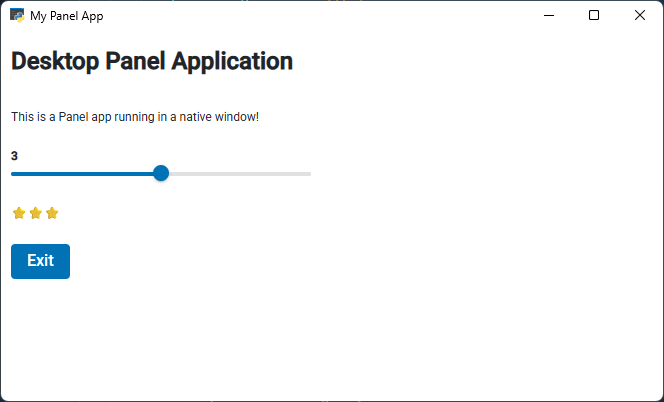 Panel Desktop PyWebView