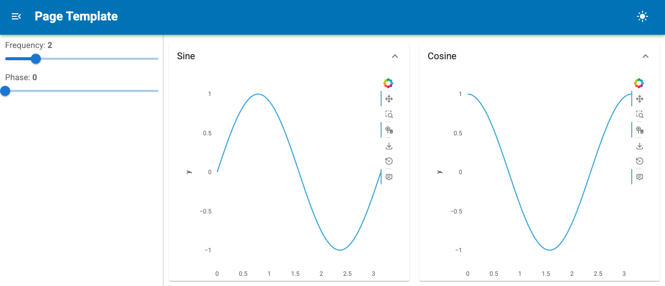 example panel app with a Page template
